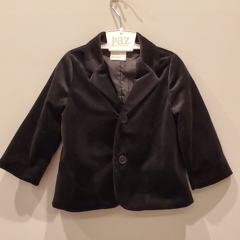 Black Velvet Blazer - 12-18 months